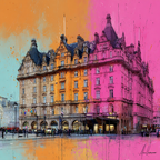 Kunstvolle Architektur Mit Leuchtenden Farben | Gruen Rosa Orange Lila | Farbenwelten
