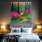 Lebendiger Bunter Wald Mit Blumen