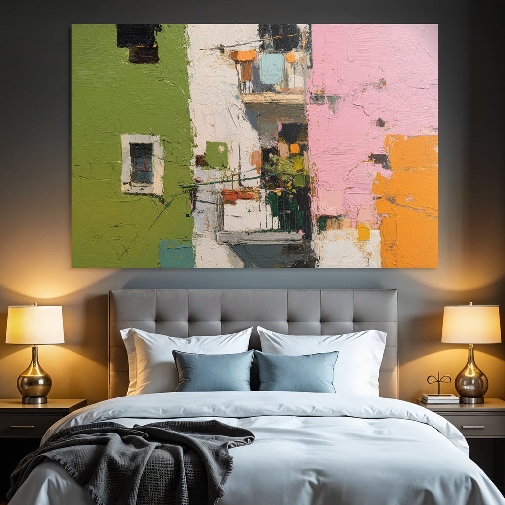 Abstracte Gebäudefassade Bunt Impressionistisch