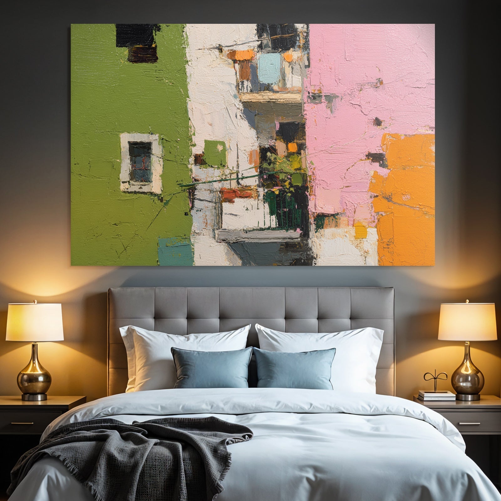 Abstracte Gebäudefassade Bunt Impressionistisch