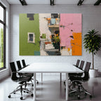 Abstracte Gebäudefassade Bunt Impressionistisch