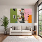 Abstracte Gebäudefassade Bunt Impressionistisch