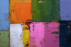 Abstrakte Kunst Mit Farbblocken Orange Grun Pink Lila Und Weiss | Gruen Rosa Orange Lila | Farbenwelten