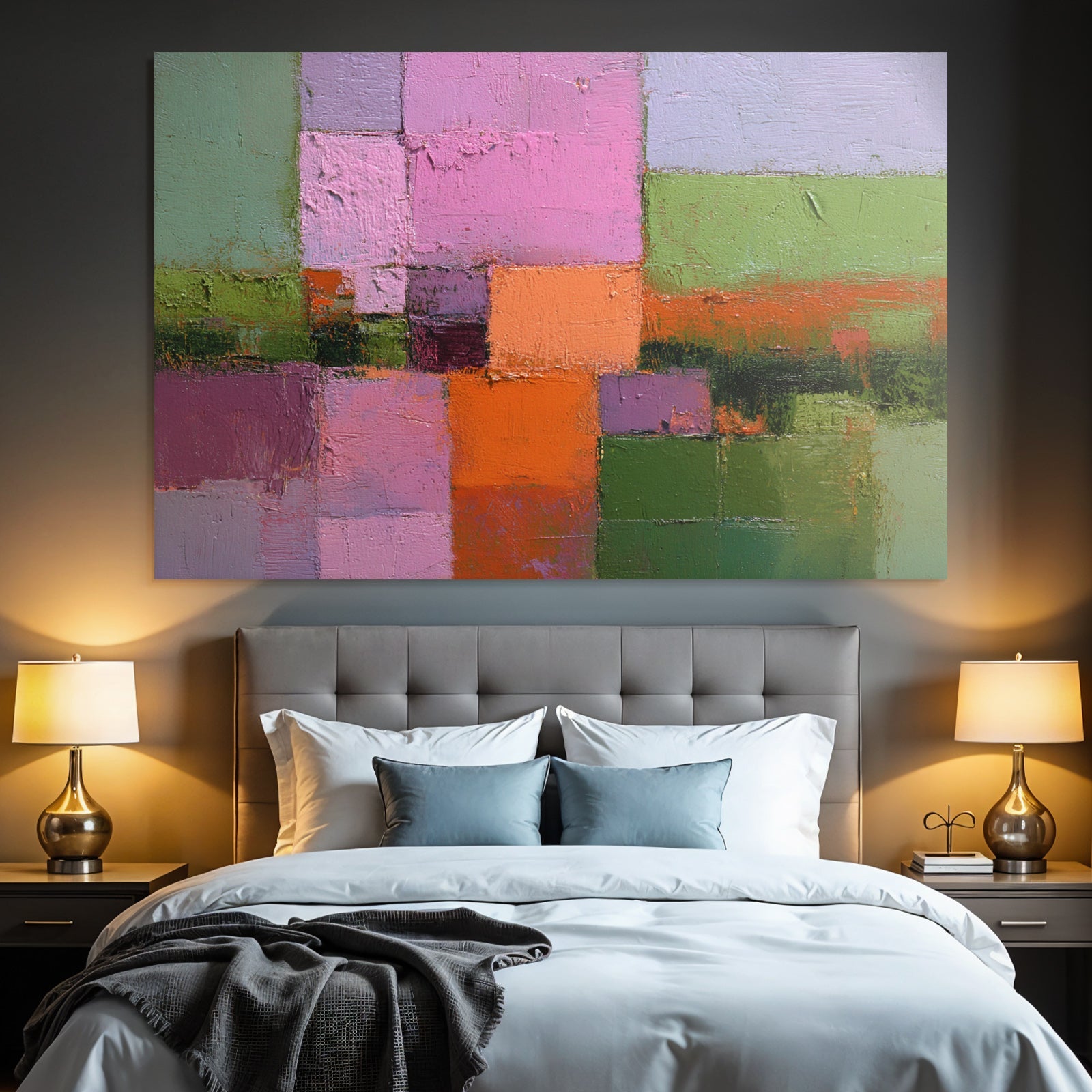 Abstraktes Gemälde Mit Farben Und Geometrischen Formen