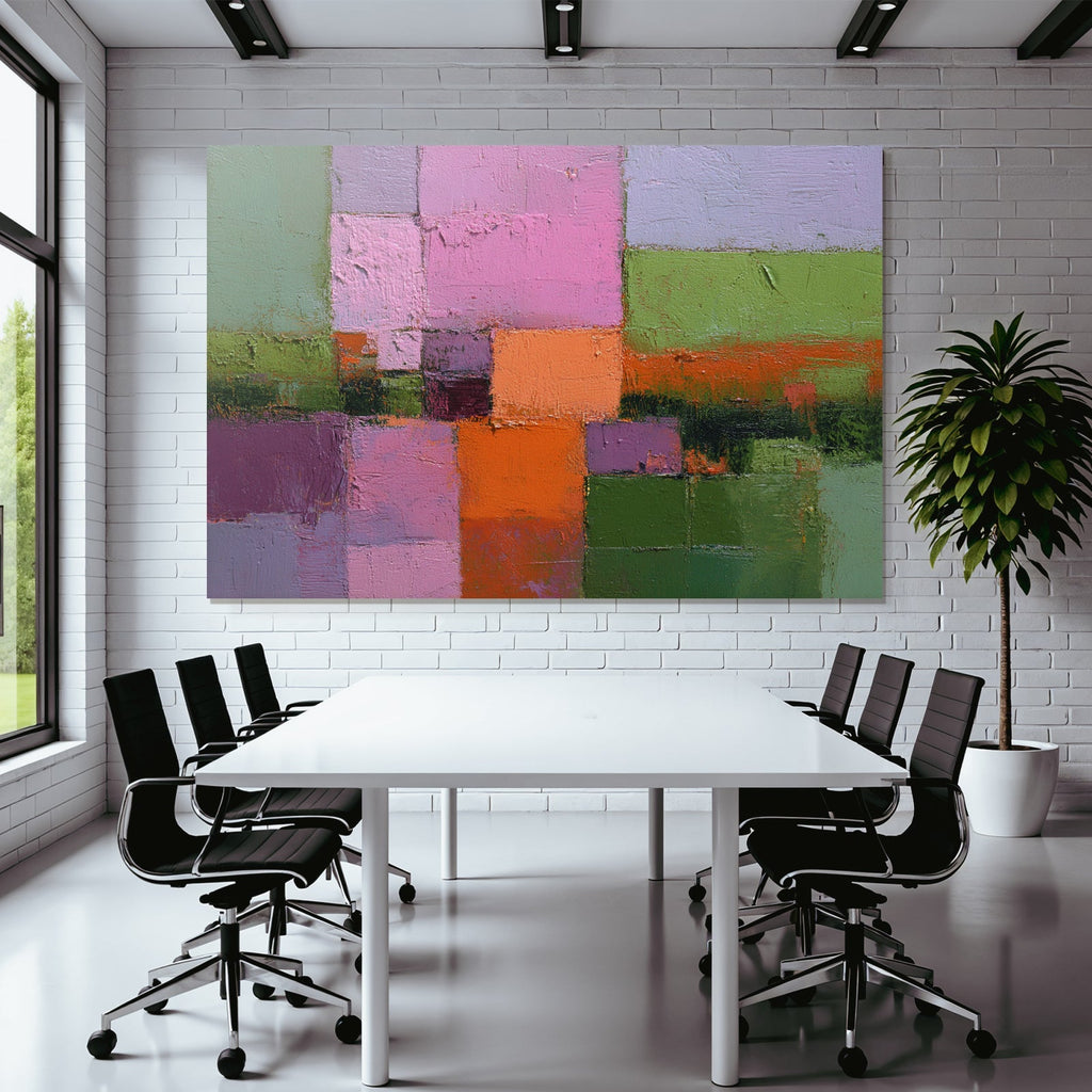 Abstraktes Gemälde Mit Farben Und Geometrischen Formen