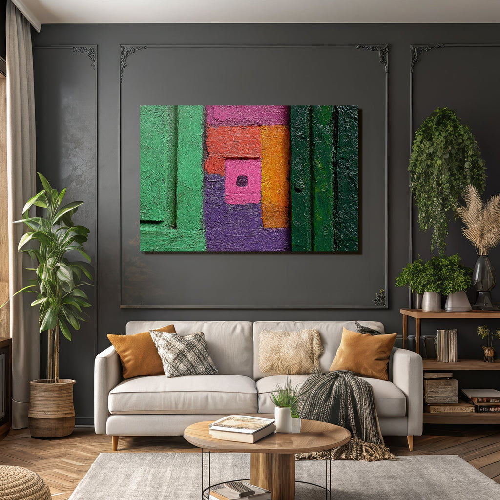 Abstraktes Kunstwerk Geometrische Formen Vibrante Farben