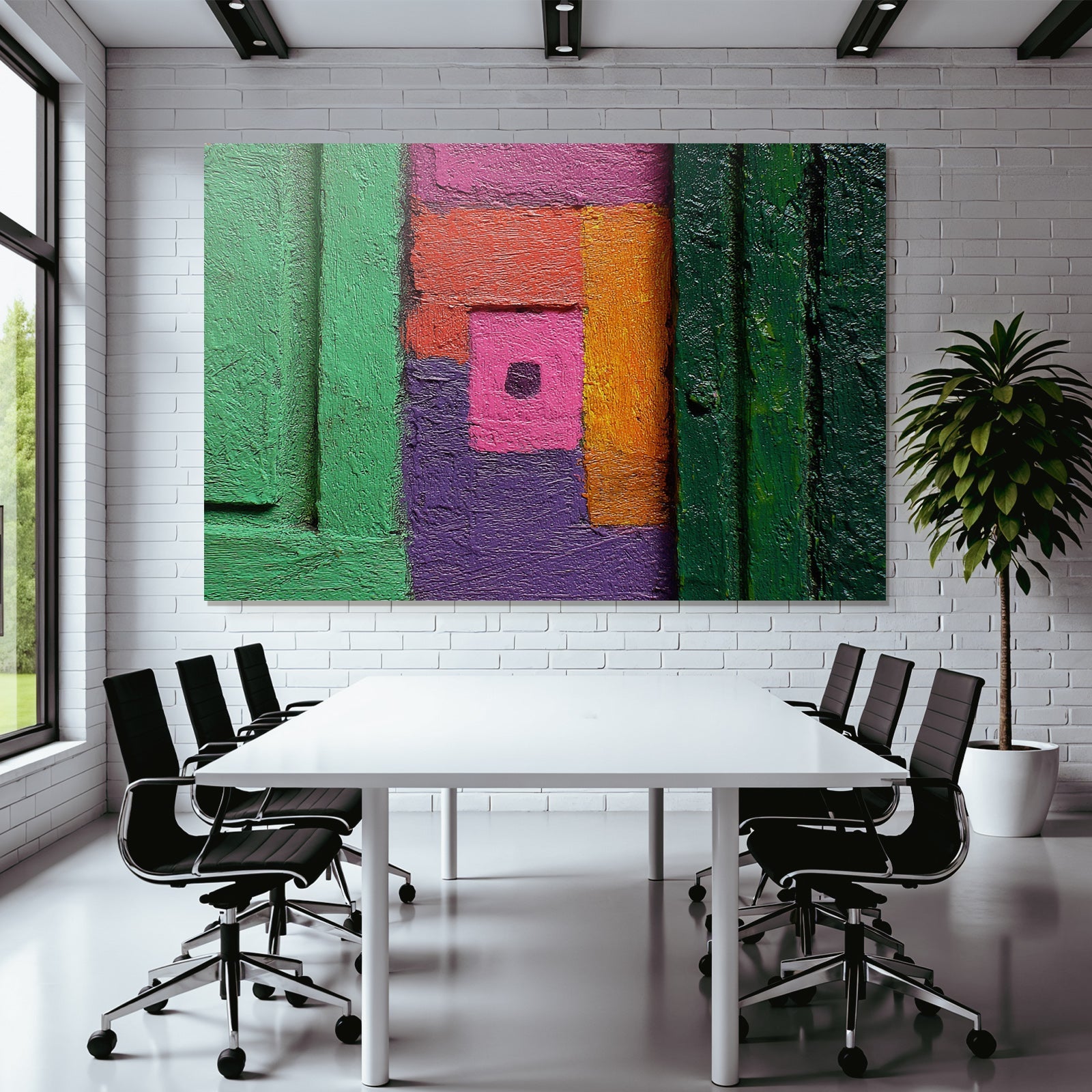 Abstraktes Kunstwerk Geometrische Formen Vibrante Farben