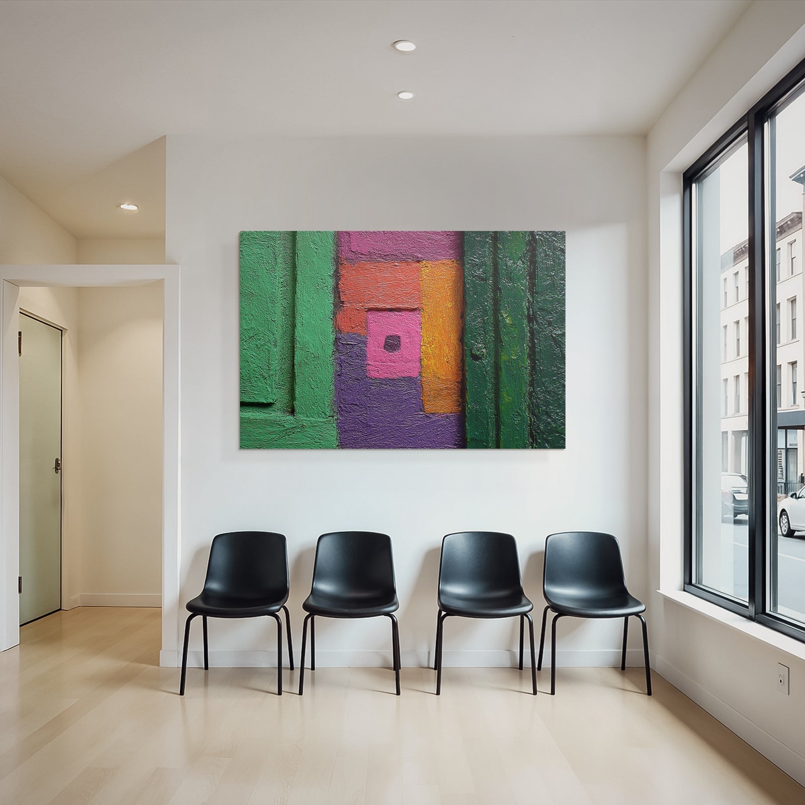 Abstraktes Kunstwerk Geometrische Formen Vibrante Farben