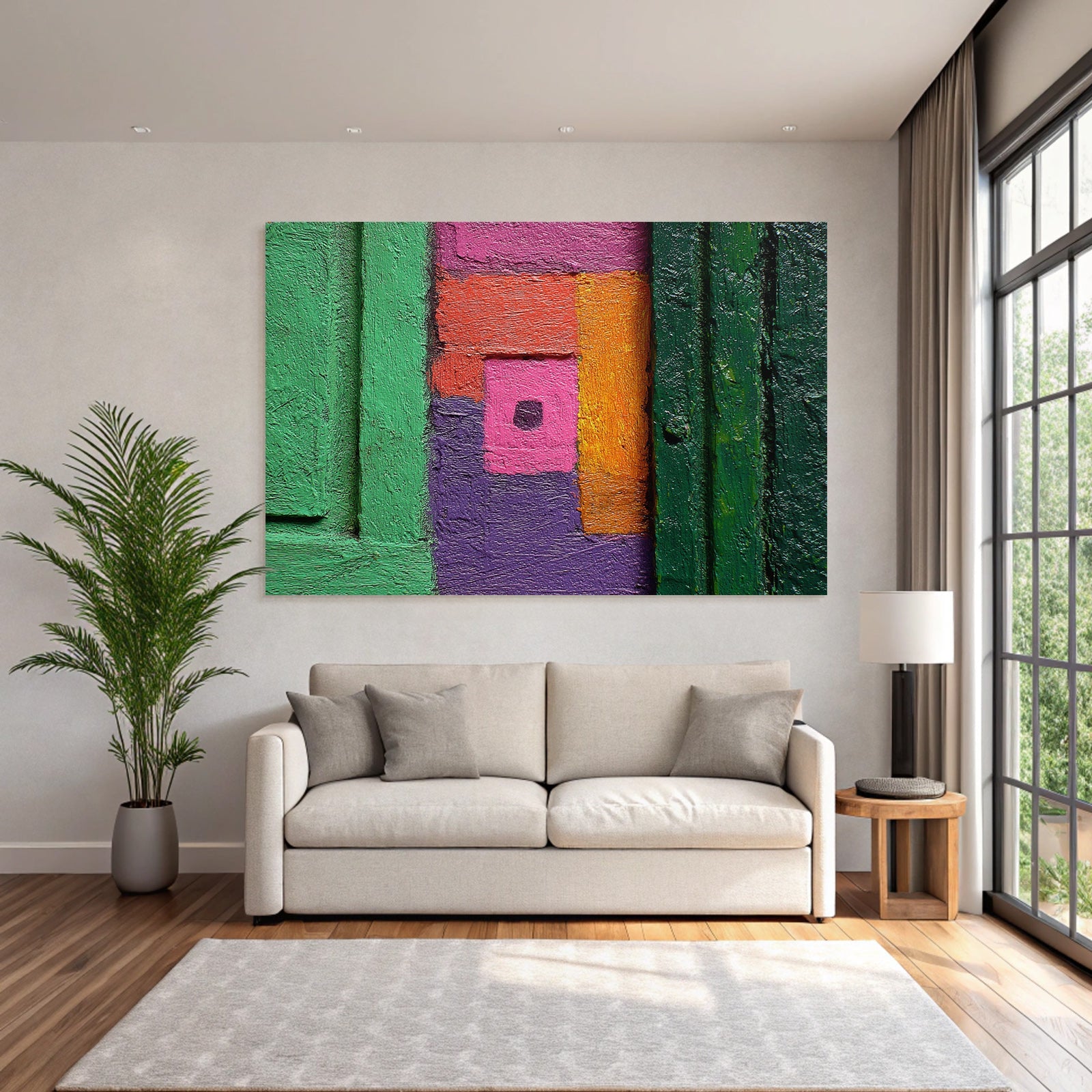 Abstraktes Kunstwerk Geometrische Formen Vibrante Farben