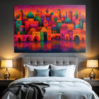 Bunte Abstracte Stadtlandschaft Mit Reflexionen