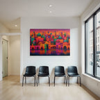 Bunte Abstracte Stadtlandschaft Mit Reflexionen