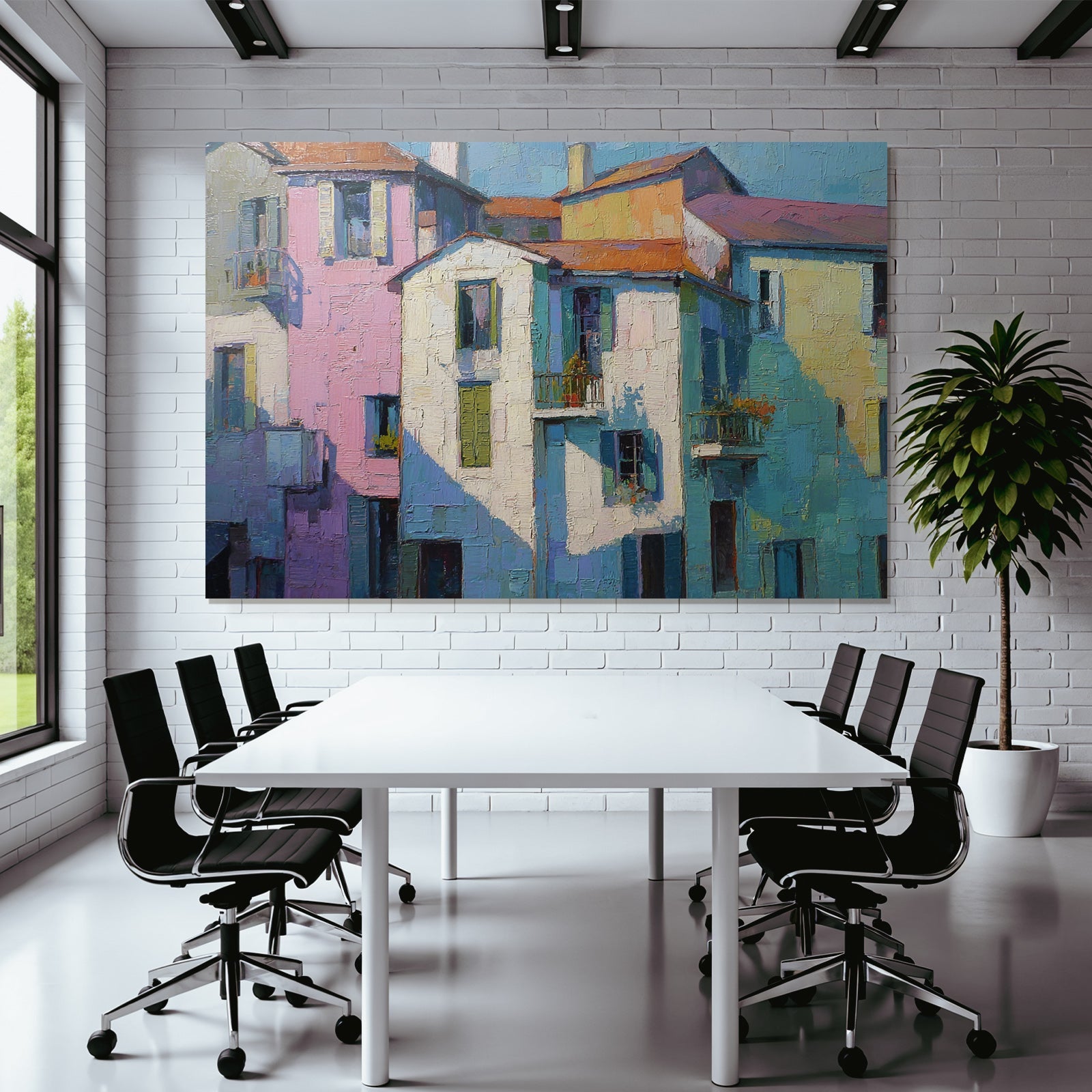 Bunte Strassenszene Mit Architektur Mediterraner Stil