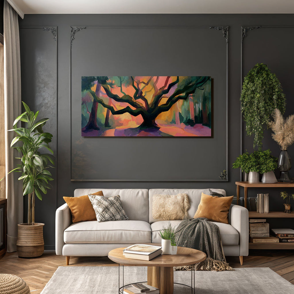 Lebendige Baum Mit Frigenden Zweigen Traumhafte Wald Atmosphäre