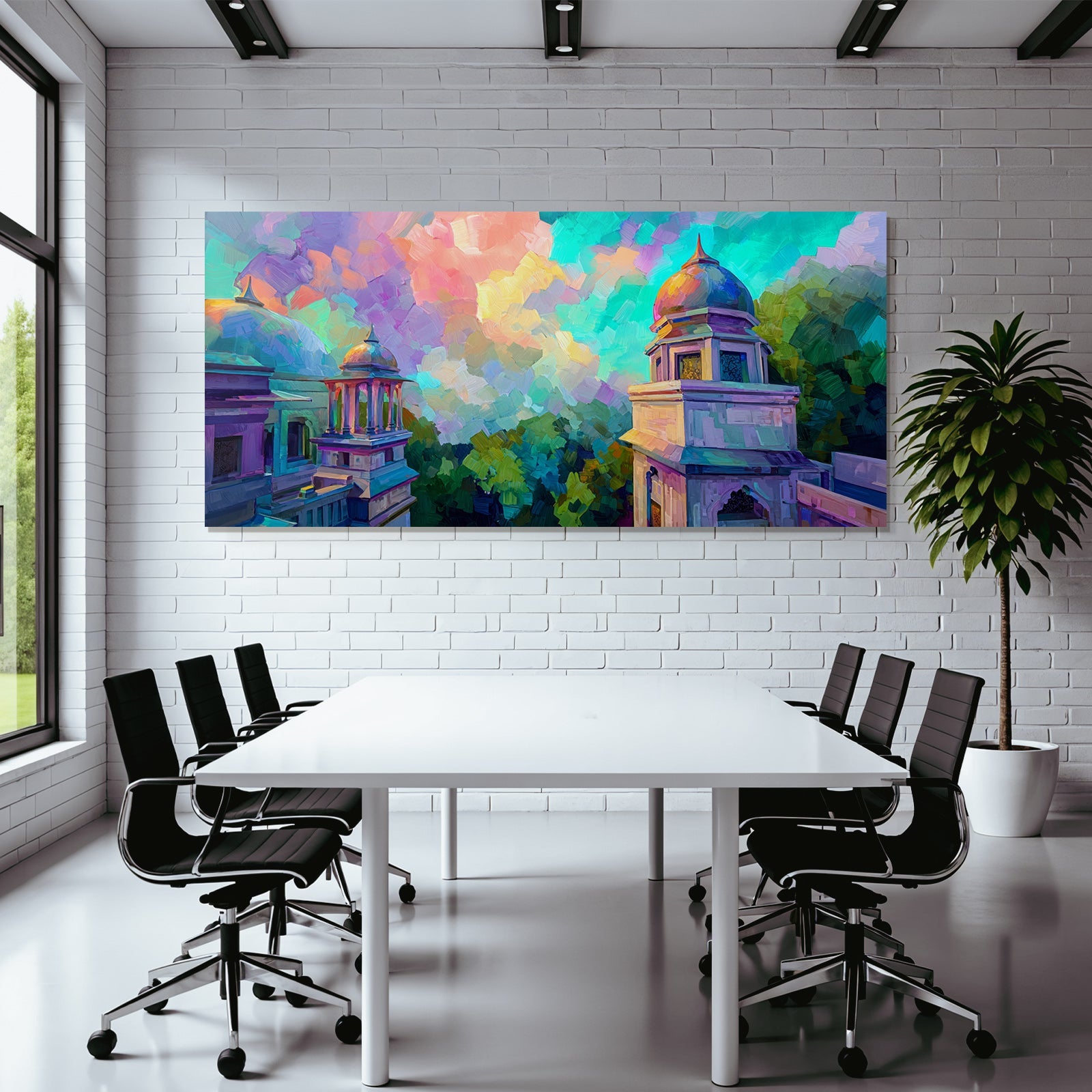 Ornate Bauten Mit Domen Colorful Himmel Und Grünery