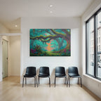 Vibrant Lush Forest Digital Illustration Tranquility Nature