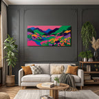 Vibrante Abstrakte Landschaft Mit Blumen