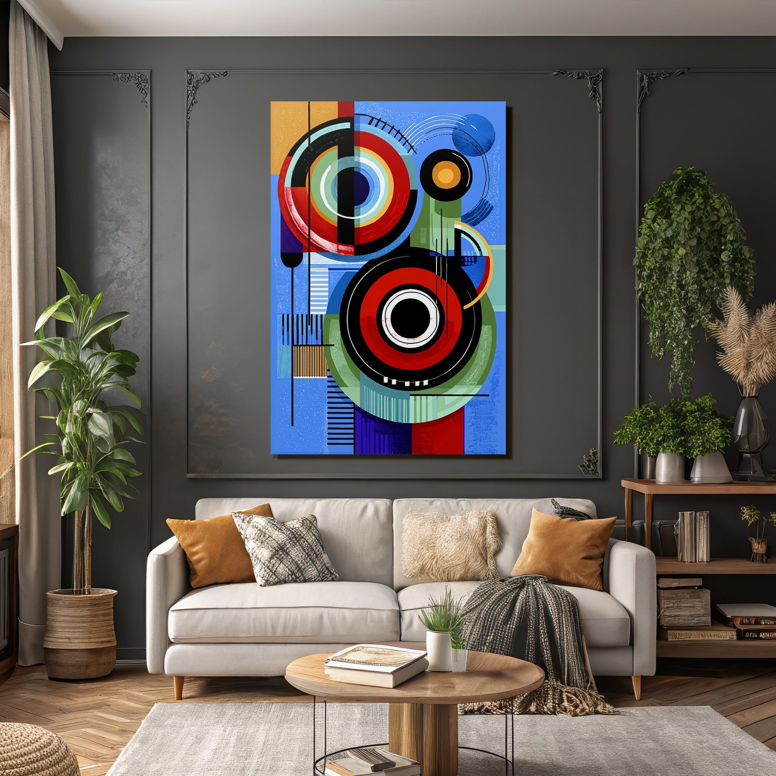 Neon Und Popfarben Abstracte Digitale Kunst Geometrische Formen Vibrante Farben