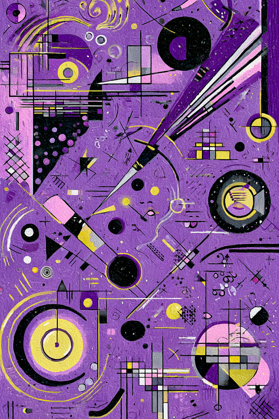Neon Und Popfarben Abstrakte Geometrische Kunst Mit Purpur Schwarz Und Gelb | Neon und Popfarben | Farbenwelten