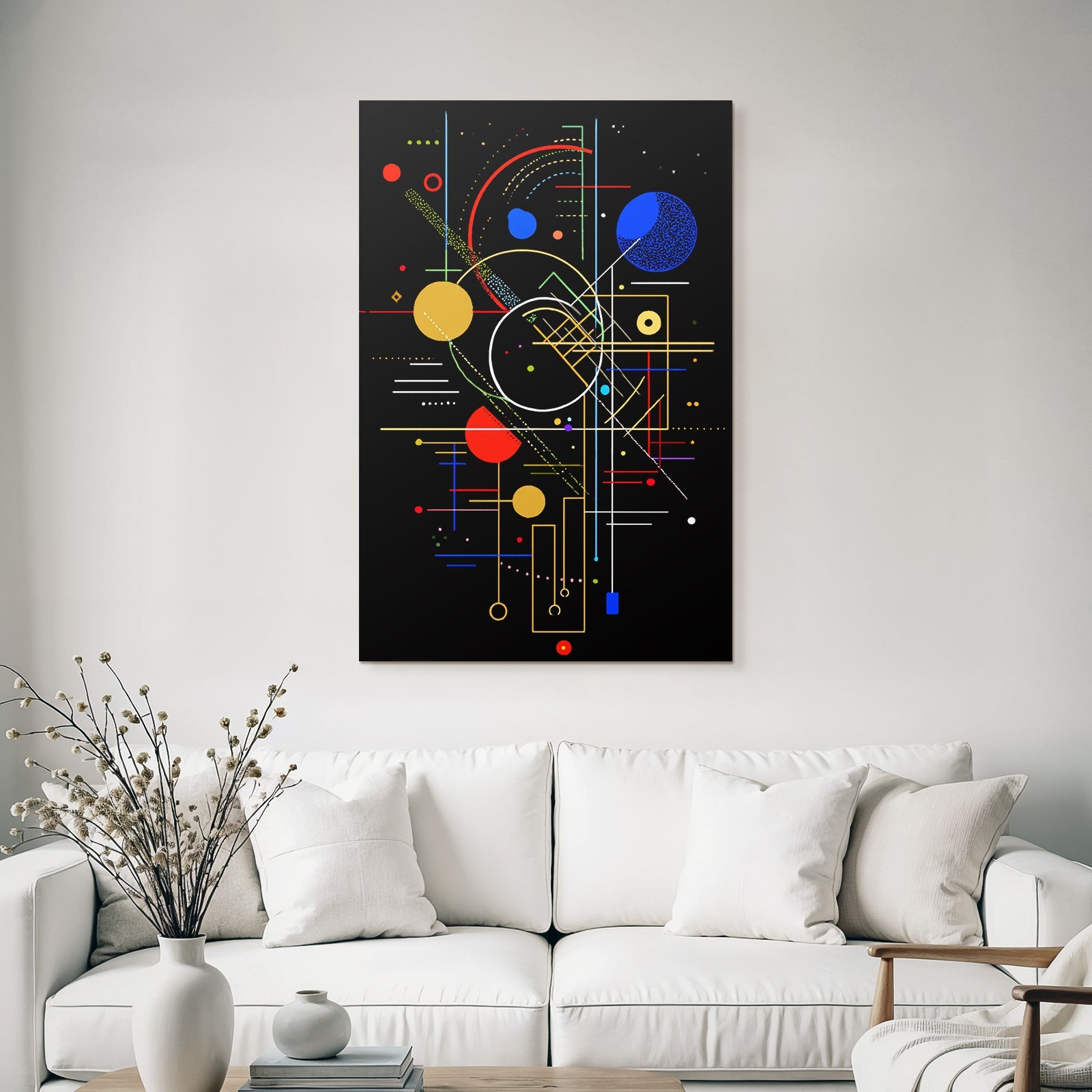 Neon Und Popfarben Abstrakte Geometrische Zusammensetzung Mit Farben Und Formen