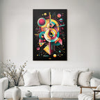 Neon Und Popfarben Abstrakte Kunst Mit Geometrischen Formen Celestischen Themen