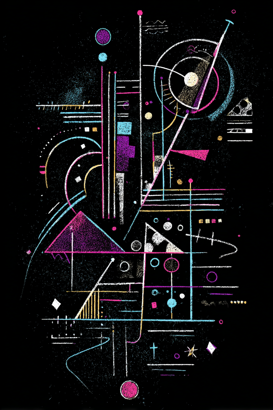 Neon Und Popfarben Abstrakte Kunst Mit Geometrischen Formen Und Farben Auf Schwarzem Hintergrund | Neon und Popfarben | Farbenwelten