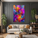 Neon Und Popfarben Abstrakte Kunst Mit Vibranten Farben Polygon Muster
