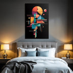 Neon Und Popfarben Abstraktes Arrangement Geometrischer Formen Mit Vibranten Farben