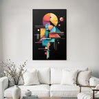 Neon Und Popfarben Abstraktes Arrangement Geometrischer Formen Mit Vibranten Farben