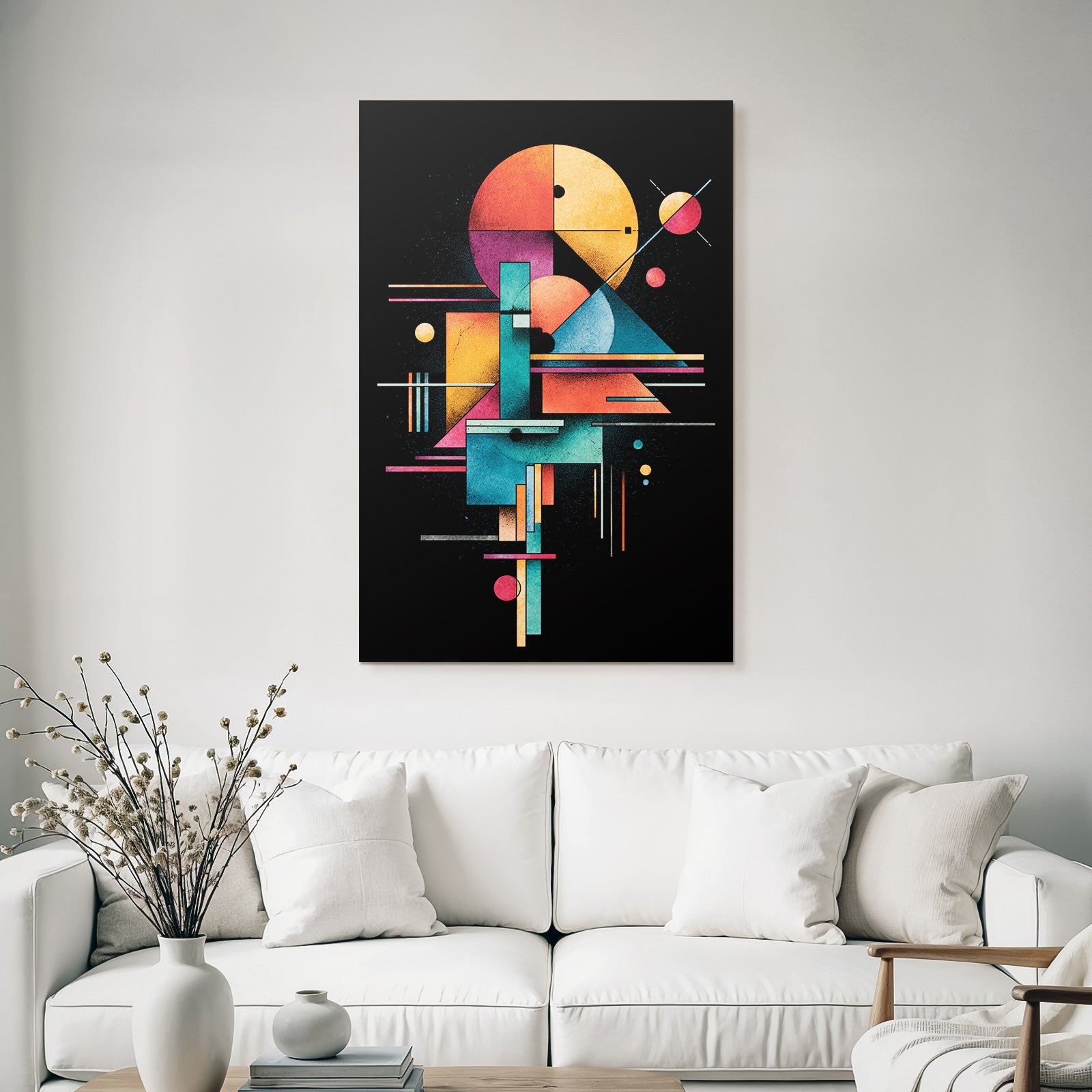 Neon Und Popfarben Abstraktes Arrangement Geometrischer Formen Mit Vibranten Farben