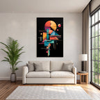 Neon Und Popfarben Abstraktes Arrangement Geometrischer Formen Mit Vibranten Farben