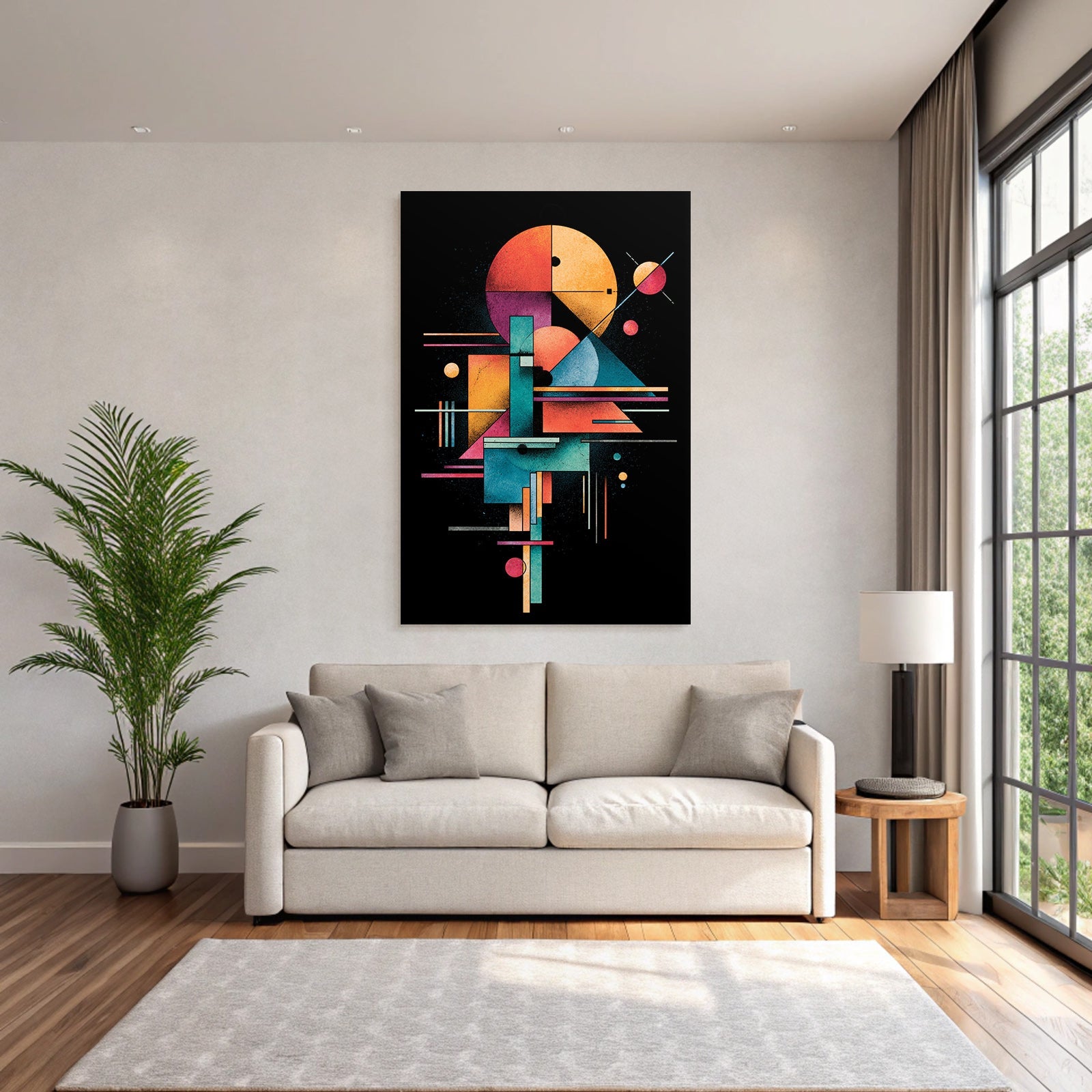 Neon Und Popfarben Abstraktes Arrangement Geometrischer Formen Mit Vibranten Farben