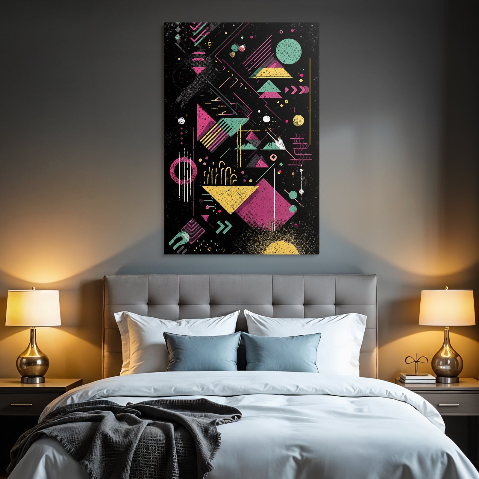Neon Und Popfarben Abstraktes Design Geometrische Formen Moderne Grafik