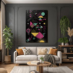 Neon Und Popfarben Abstraktes Design Geometrische Formen Moderne Grafik