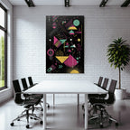 Neon Und Popfarben Abstraktes Design Geometrische Formen Moderne Grafik