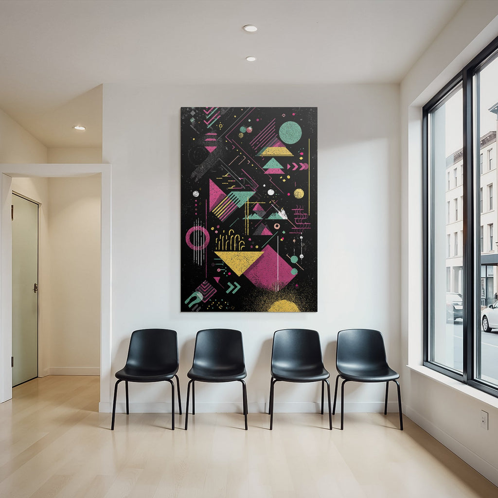 Neon Und Popfarben Abstraktes Design Geometrische Formen Moderne Grafik