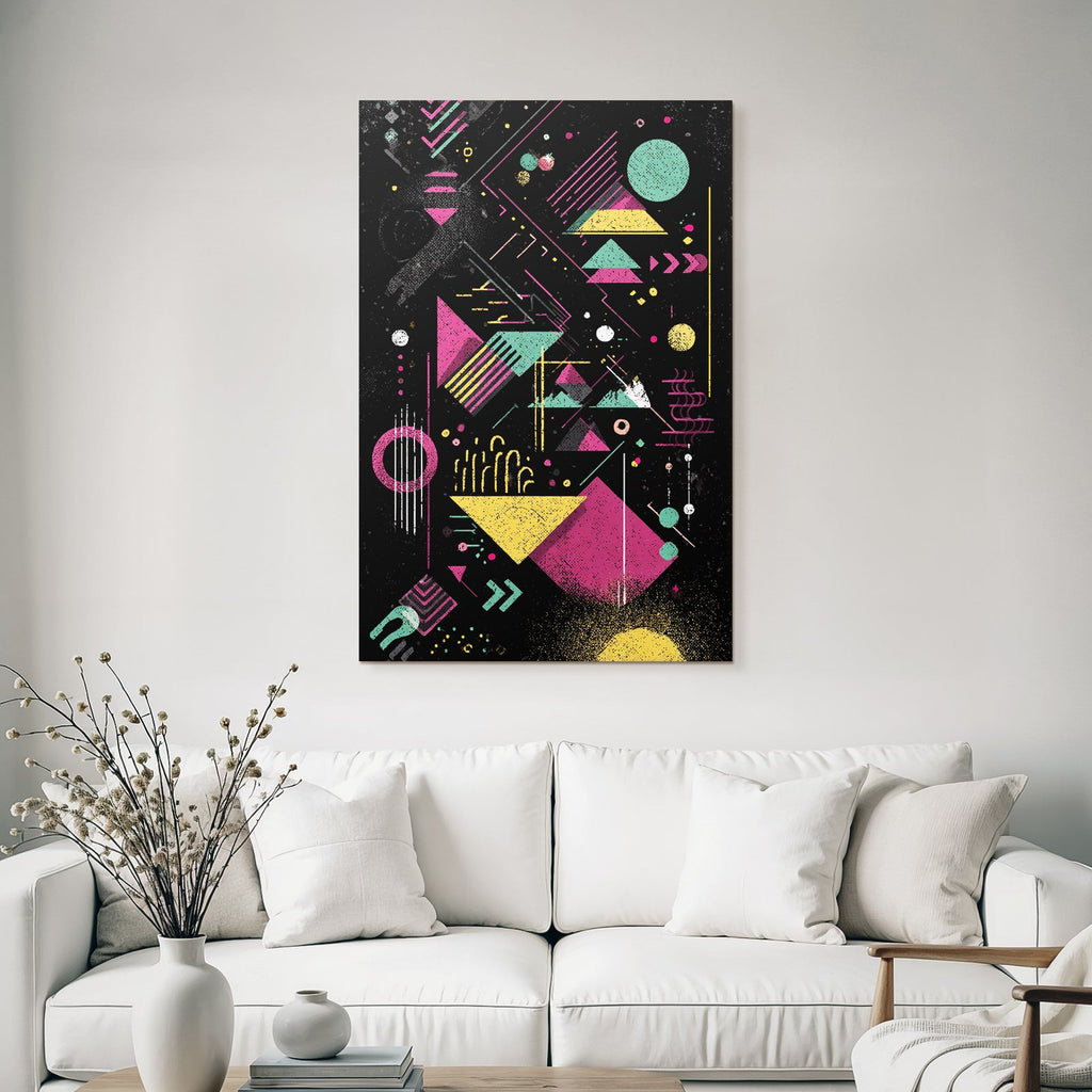 Neon Und Popfarben Abstraktes Design Geometrische Formen Moderne Grafik