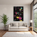 Neon Und Popfarben Abstraktes Design Geometrische Formen Moderne Grafik