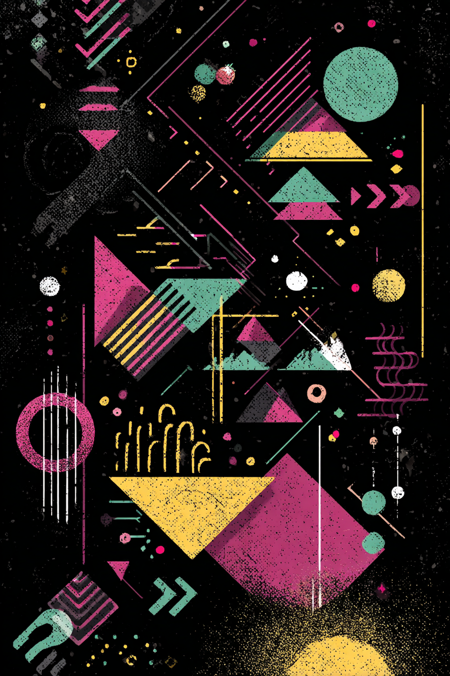 Neon Und Popfarben Abstraktes Design Geometrische Formen Moderne Grafik | Neon und Popfarben | Farbenwelten