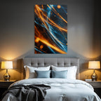 Neon Und Popfarben Bewegung Energie Dynamische Muster Abstrakte Kunst Orange Blau Licht
