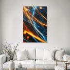 Neon Und Popfarben Bewegung Energie Dynamische Muster Abstrakte Kunst Orange Blau Licht