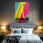 Neon Und Popfarben Brücke Modernes Design Geometrische Formen Fotografie Graphik