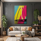 Neon Und Popfarben Brücke Modernes Design Geometrische Formen Fotografie Graphik