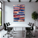 Neon and Pop Colors Dynamic Abstract Artwork Brush Stroke Pattern Blue Orange Pink