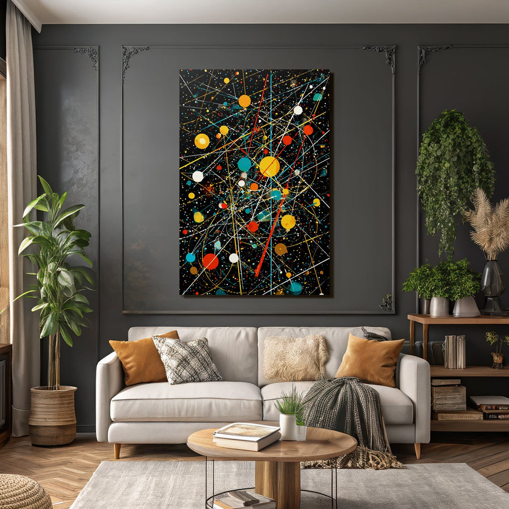 Neon Und Popfarben Kosmische Abstraktion Energetische Composition
