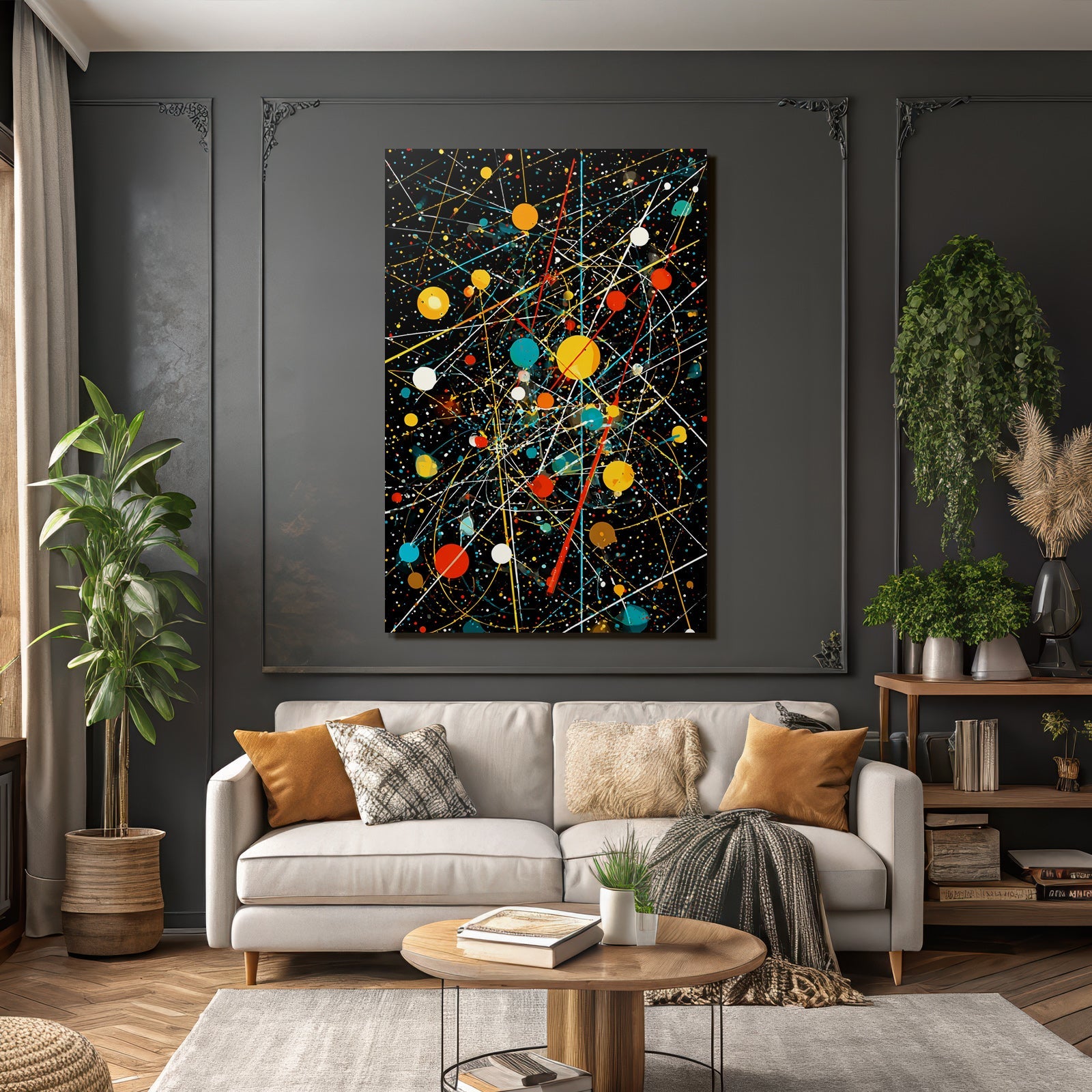 Neon Und Popfarben Kosmische Abstraktion Energetische Composition