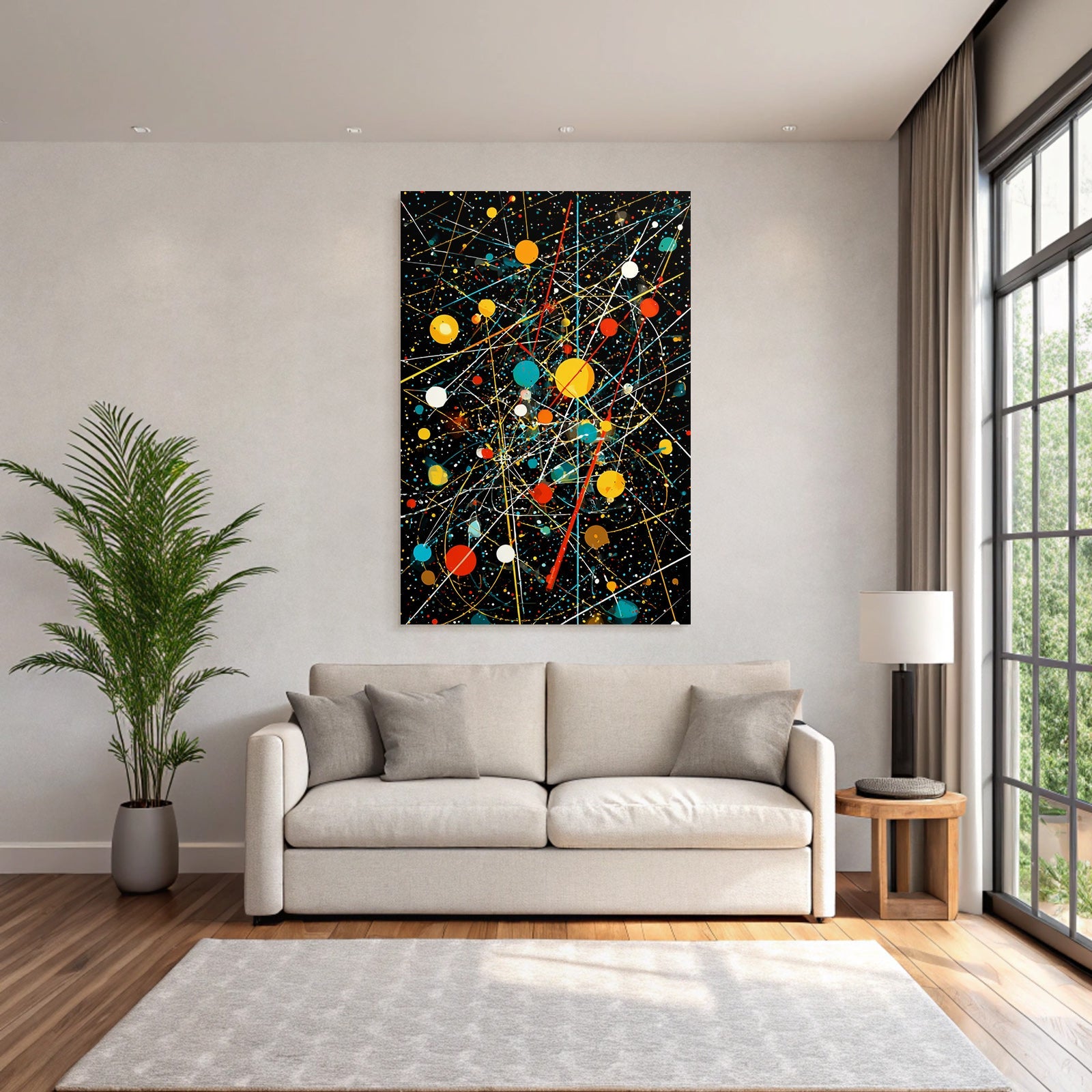 Neon Und Popfarben Kosmische Abstraktion Energetische Composition