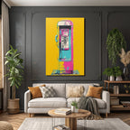 Neon Und Popfarben Payphone Kunstvoll Bunt Retro Design