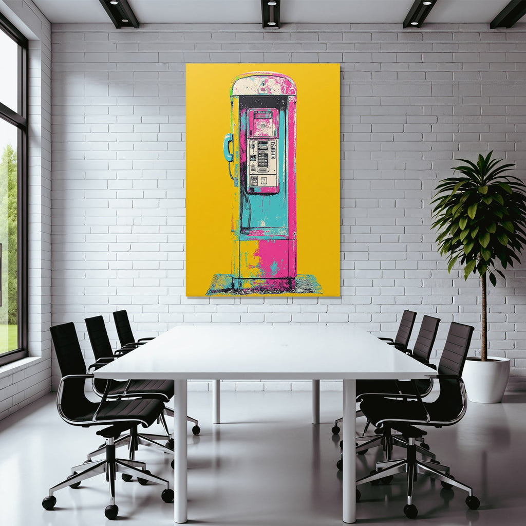 Neon Und Popfarben Payphone Kunstvoll Bunt Retro Design