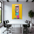 Neon Und Popfarben Payphone Kunstvoll Bunt Retro Design