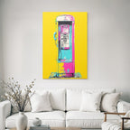Neon Und Popfarben Payphone Kunstvoll Bunt Retro Design